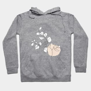 One Line Leaves Botanical Abstract Hoodie